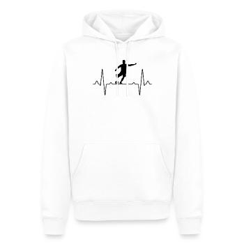 Fußball Fußballer Herzschlag - Männer Premium Bio Hoodie - Weiß - Vorne - Nico (187cm)