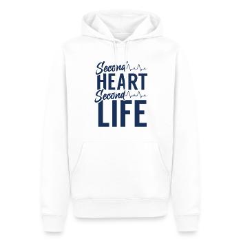Zweites Herz Zweites Leben Herztransplantation OP - Männer Premium Bio Hoodie - Weiß - Vorne - Nico (187cm)