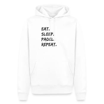 Padel Tennis - eat sleep padel repeat - Männer Premium Bio Hoodie - Weiß - Vorne - Nico (187cm)