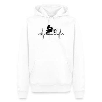 Motocross Heartbeat - Sweat à capuche Premium bio Homme - blanc - Devant - Nico (187cm)