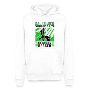 Galabauer werden besser Gärtner Galabau - Männer Premium Bio Hoodie - Weiß - Vorne - Nico (187cm)