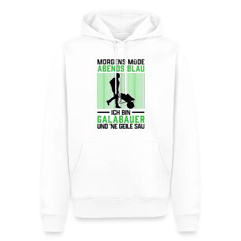 Galabauer Abends blau Galabau Gärtner - Männer Premium Bio Hoodie - Weiß - Vorne - Nico (187cm)