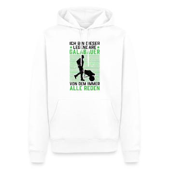 Ich bin dieser legendäre Galabauer Galabau - Männer Premium Bio Hoodie - Weiß - Vorne - Nico (187cm)