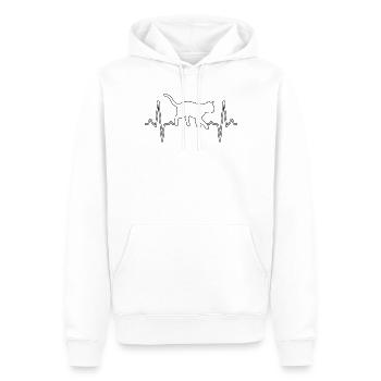 Battement de cœur de chat - Sweat à capuche Premium bio Homme - blanc - Devant - Nico (187cm)