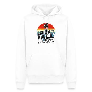 Snowboard Snowboard Rétro - Sweat à capuche Premium bio Homme - blanc - Devant - Nico (187cm)