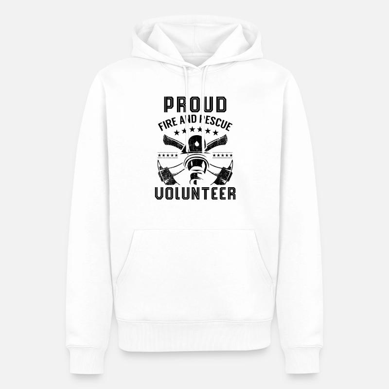 Pompier volontaire Pompier Pompier - Sweat à capuche Premium bio Homme - blanc