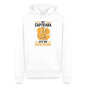 Capybara devoirs mangé capybara - Sweat à capuche Premium bio Homme - blanc - Devant - Nico (187cm)