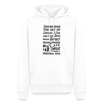 Snowboarding Snowboard - Sweat à capuche Premium bio Homme - blanc - Devant - Nico (187cm)