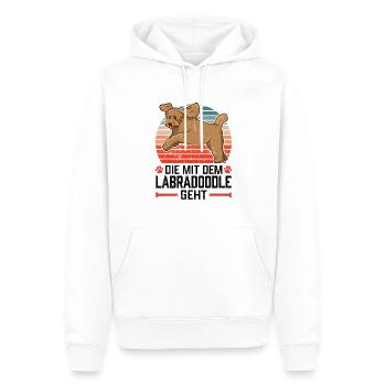 Die mit dem Labradoodle Australian Labradoodle - Männer Premium Bio Hoodie - Weiß - Vorne - Nico (187cm)