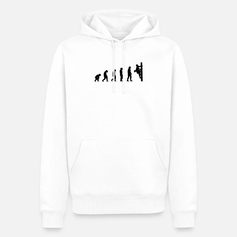 Netzelektriker Evolution Geschenk Elektriker - Männer Premium Bio Hoodie - Weiß