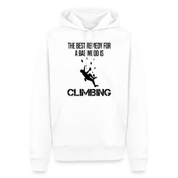 Grimpeur Drôle de dicton mur d’escalade salle d’escalade - Sweat à capuche Premium bio Homme - blanc - Devant - Nico (187cm)