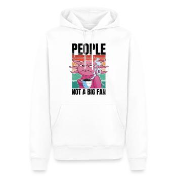 Axolotl avec café - Les gens ne sont pas un grand fan - Sweat à capuche Premium bio Homme - blanc - Devant - Nico (187cm)