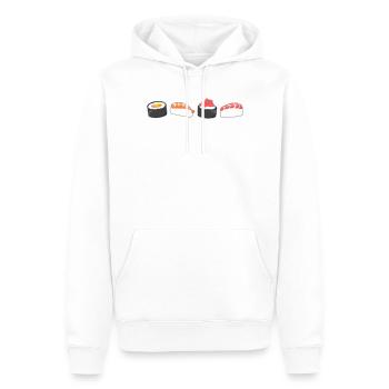 Sushi Maki Nigiri Japon Plat de poisson Cadeau - Sweat à capuche Premium bio Homme - blanc - Devant - Nico (187cm)