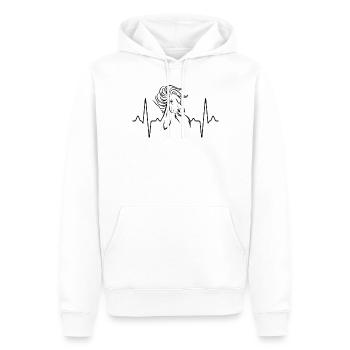 Battement de cœur de cheval - Sweat à capuche Premium bio Homme - blanc - Devant - Nico (187cm)