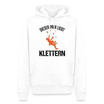 Kletterer Papa Spruch Kletterwand Geschenk - Männer Premium Bio Hoodie - Weiß - Vorne - Nico (187cm)