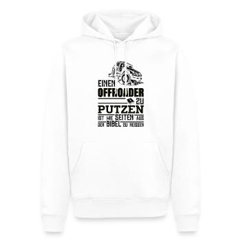 Geländewagen Dachzelt Matsch Allrad Reisefahrzeug - Männer Premium Bio Hoodie - Weiß - Vorne - Nico (187cm)