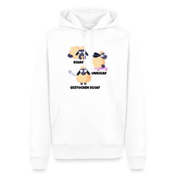 Schaf Unschaf Gestochen Schaf Wortspiel - Männer Premium Bio Hoodie - Weiß - Vorne - Nico (187cm)