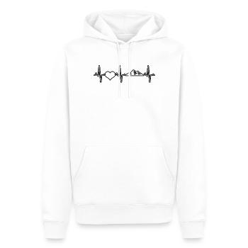 Berg Berge Herzschlag - Männer Premium Bio Hoodie - Weiß - Vorne - Nico (187cm)