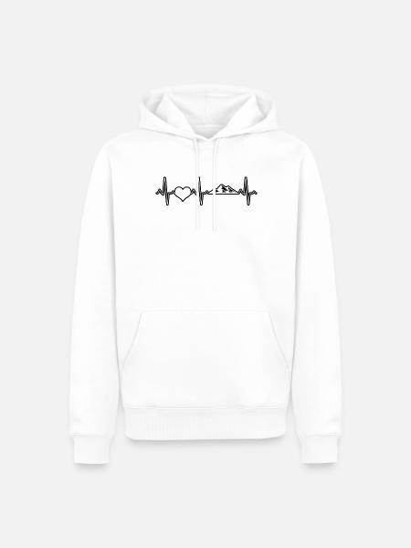 Mountain Mountains Heartbeat - Men’s Premium Organic Hoodie - white