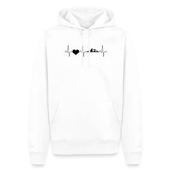 Berg Berge Herzschlag - Männer Premium Bio Hoodie - Weiß - Vorne - Nico (187cm)