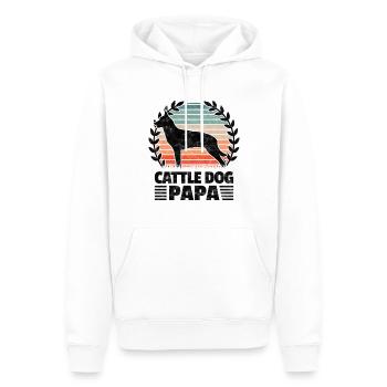 Cattle Dog Papa Australian Cattle Dog - Männer Premium Bio Hoodie - Weiß - Vorne - Nico (187cm)