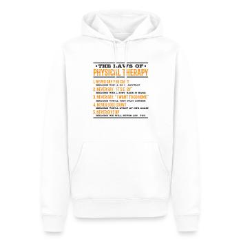 Physiothérapie Physiothérapie Profession de physiothérapeute - Sweat à capuche Premium bio Homme - blanc - Devant - Nico (187cm)
