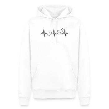 Battement de cœur de chien - Sweat à capuche Premium bio Homme - blanc - Devant - Nico (187cm)
