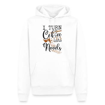 Writing Coffee Novel Writer & - Men’s Premium Organic Hoodie - white - Front - Nico (187cm)