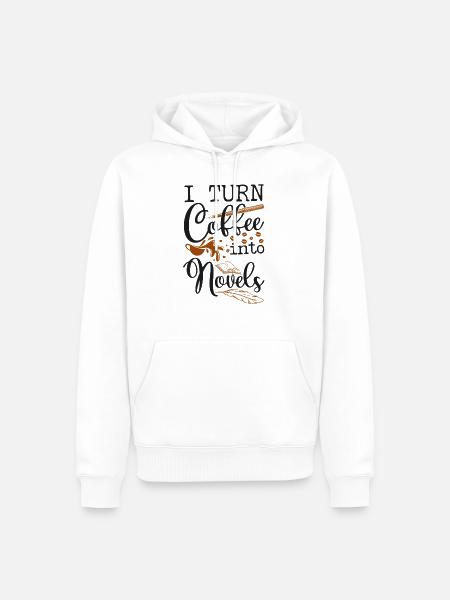 Writing Coffee Novel Writer & - Männer Premium Bio Hoodie - Weiß