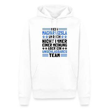 Mein Magyar Vizsla und Ich Ungarischer Vorstehhund - Männer Premium Bio Hoodie - Weiß - Vorne - Nico (187cm)