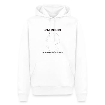 Ratingen Map - Men’s Premium Organic Hoodie - white - Front - Nico (187cm)