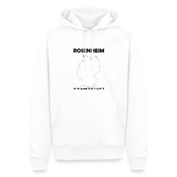Rosenheim Karte - Männer Premium Bio Hoodie - Weiß - Vorne - Nico (187cm)