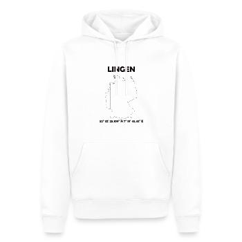 Lingen Map - Men’s Premium Organic Hoodie - white - Front - Nico (187cm)