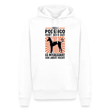 Podenco Ibicenco hört gut Ibizan Hound - Männer Premium Bio Hoodie - Weiß - Vorne - Nico (187cm)