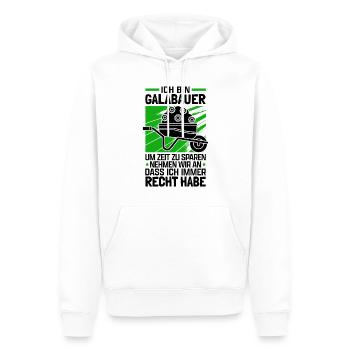 Galabauer haben Recht Landschaftsgärtner Galabau - Männer Premium Bio Hoodie - Weiß - Vorne - Nico (187cm)