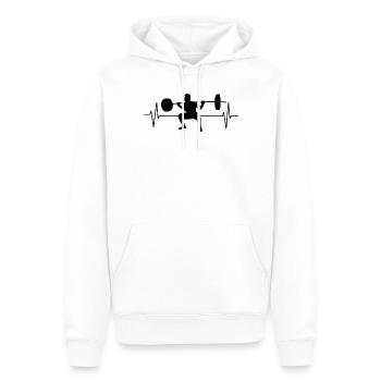 Bodybuilder Force Sport Squats Squats Cadeau - Sweat à capuche Premium bio Homme - blanc - Devant - Nico (187cm)