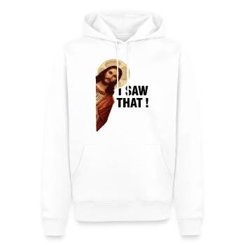 J’ai vu que Jésus-Christ - Sweat à capuche Premium bio Homme - blanc - Devant - Nico (187cm)
