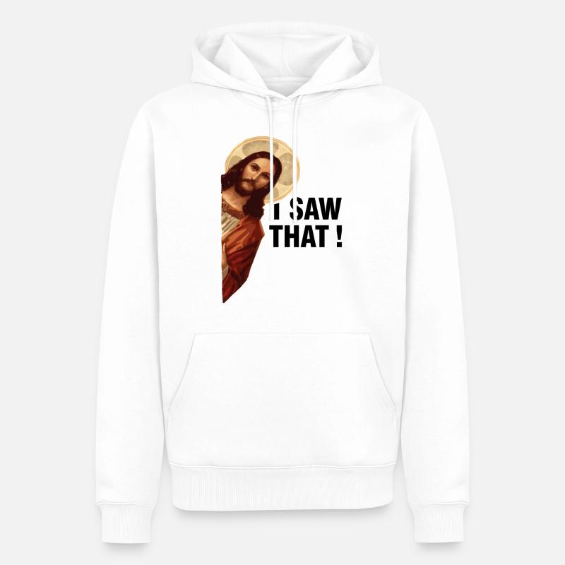J’ai vu que Jésus-Christ - Sweat à capuche Premium bio Homme - blanc