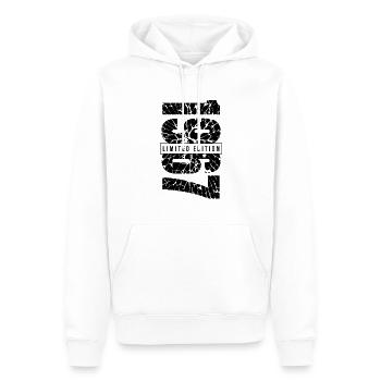1967 Édition limitée Année de naissance 1967 Décoration Grunge - Sweat à capuche Premium bio Homme - blanc - Devant - Nico (187cm)