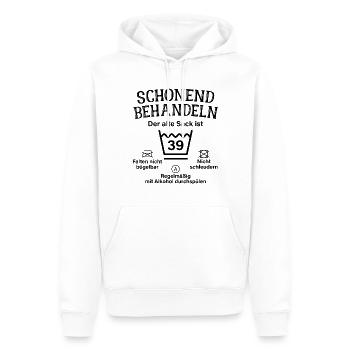 Schonend Behandeln 39. Geburtstag Der Alte Sack 39 - Männer Premium Bio Hoodie - Weiß - Vorne - Nico (187cm)