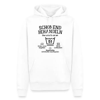 Schonend Behandeln 51. Geburtstag Der Alte Sack 51 - Männer Premium Bio Hoodie - Weiß - Vorne - Nico (187cm)
