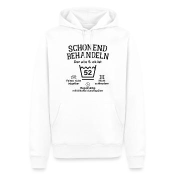 Schonend Behandeln 52. Geburtstag Der Alte Sack 52 - Männer Premium Bio Hoodie - Weiß - Vorne - Nico (187cm)