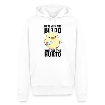 Fugle memes - Herre Premium økologisk hoodie - hvid - Foran - Nico (187cm)