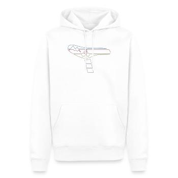 Vélo Selle Motif vélo Montagne et cycliste - Sweat à capuche Premium bio Homme - blanc - Devant - Nico (187cm)