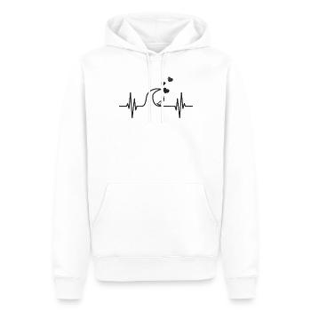 Surfer Herzschlag Herzen Surfen Wave Surfer - Männer Premium Bio Hoodie - Weiß - Vorne - Nico (187cm)