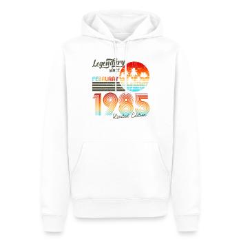 Légendaire depuis février 1984 - Sweat à capuche Premium bio Homme - blanc - Devant - Nico (187cm)