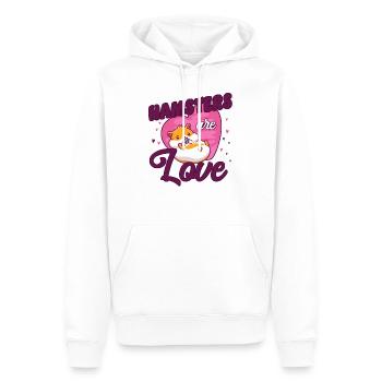 Hamster Heart Hamsters Are Love - Sweat à capuche Premium bio Homme - blanc - Devant - Nico (187cm)