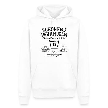 Schonend Behandeln 49. Geburtstag Einzelstück 49 - Männer Premium Bio Hoodie - Weiß - Vorne - Nico (187cm)
