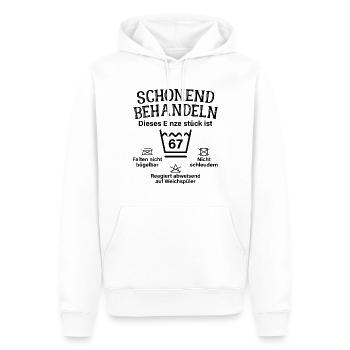 Schonend Behandeln 67. Geburtstag Einzelstück 67 - Männer Premium Bio Hoodie - Weiß - Vorne - Nico (187cm)