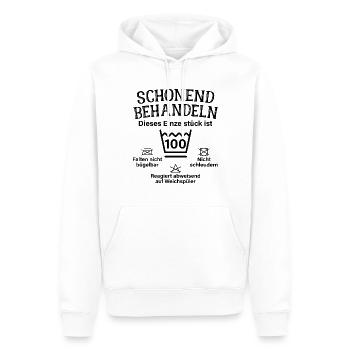 Schonend Behandeln 100. Geburtstag Einzelstück - Männer Premium Bio Hoodie - Weiß - Vorne - Nico (187cm)